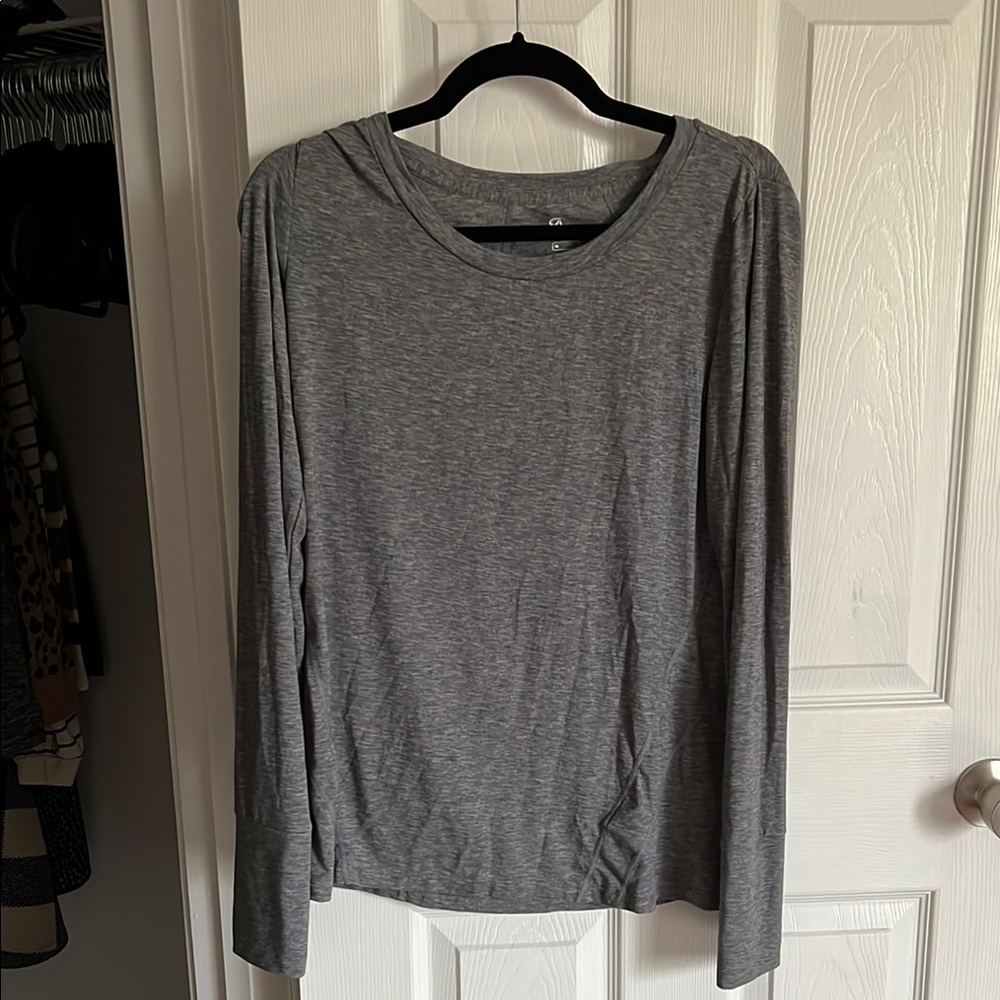 Gray Long Sleeve Top